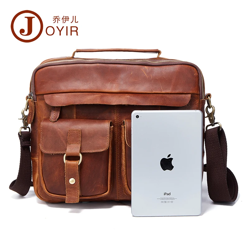 Luxury Vintage 100% Genuine Leather Bag Natural Crazy Horse Leather Men Handbags Double Layers Casual Retro Business Briefcase Luxury Vintage 100% Genuine Leather Bag Natural Crazy Horse Leather Men Handbags Double Layers Casual Retro Business Briefcase