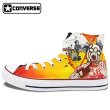Red Yellow Converse Chuck Taylor Mens Womens Shoes Borderlands Design Hand Painted High Top Canvas Sneakers Christmas Gifts