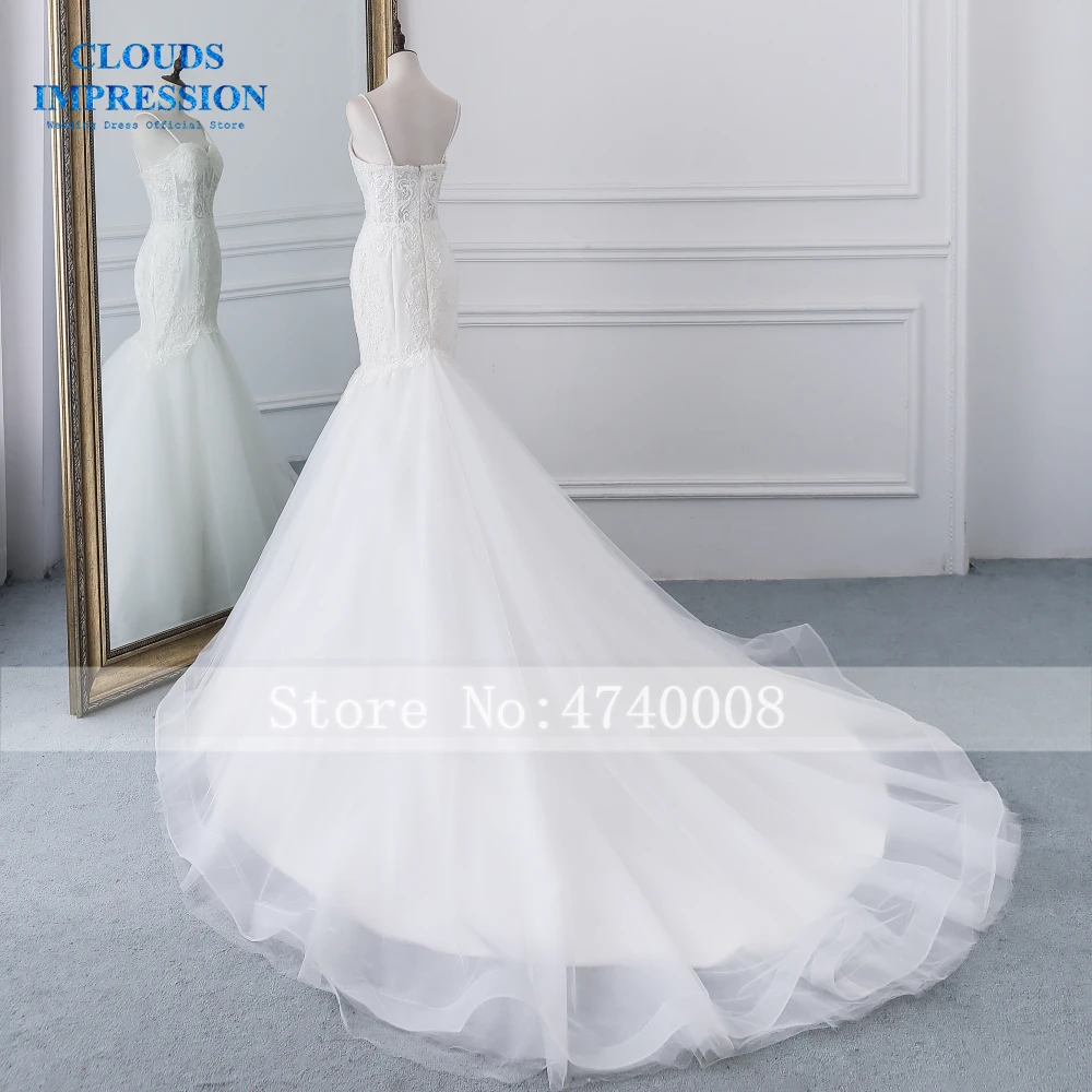 Романтичное кружевное свадебное платье русалки на бретельках Vestige De Noiva белое свадебное платье