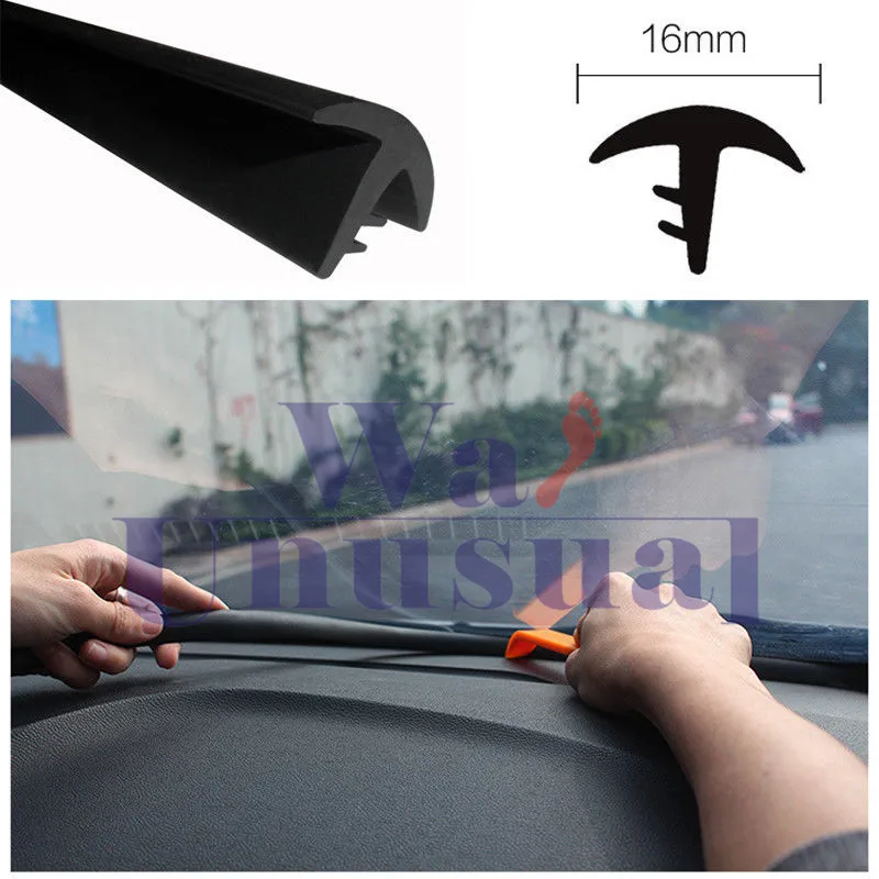 Rubber 1.6m Soundproof Dustproof Sealing Strip for Auto Car Dashboard Windshield 7