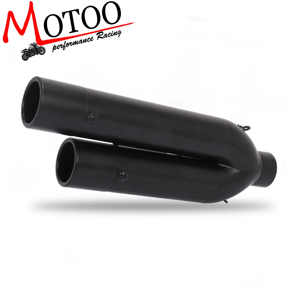 

Motoo - Motorcycle Exhaust Muffler Dual Pipes Stainless Steel Motorbike Muffler Exhaust Pipe Escape Modify