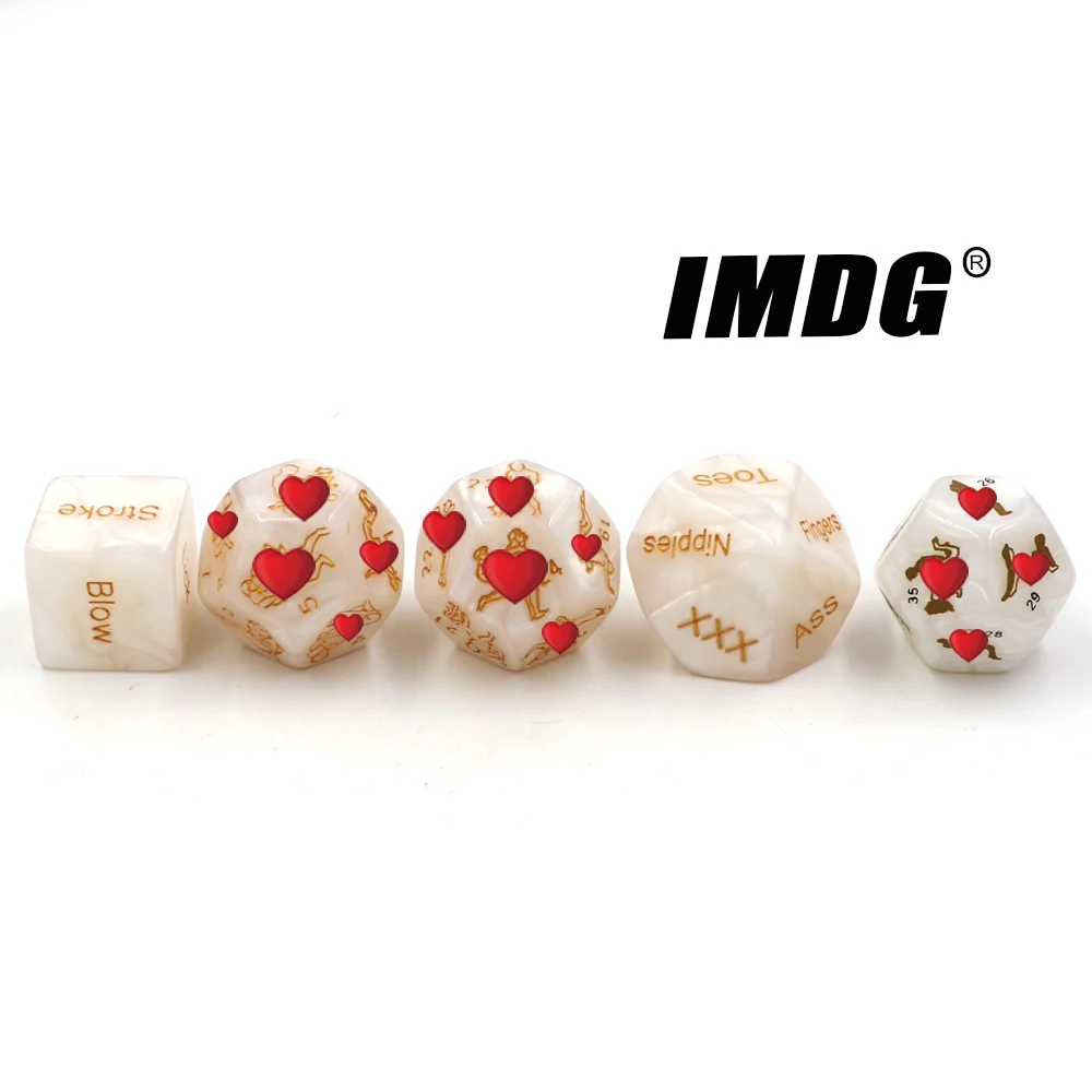 5pcs/set Sexy Dice Polyhedron Acrylic Marbled patterns Multi-faceted Posture Fun Game Dice game dice acrylic dice