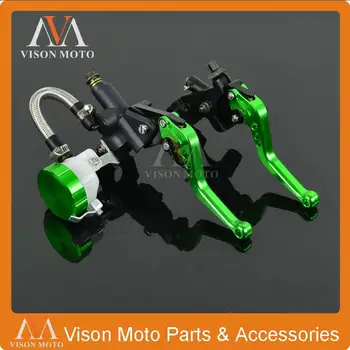 

Adjustable Billet Brake Lever Master Cylinder With Reservoir + Cable Clutch Perch For Kawasaki Street Bike Motorcycle
