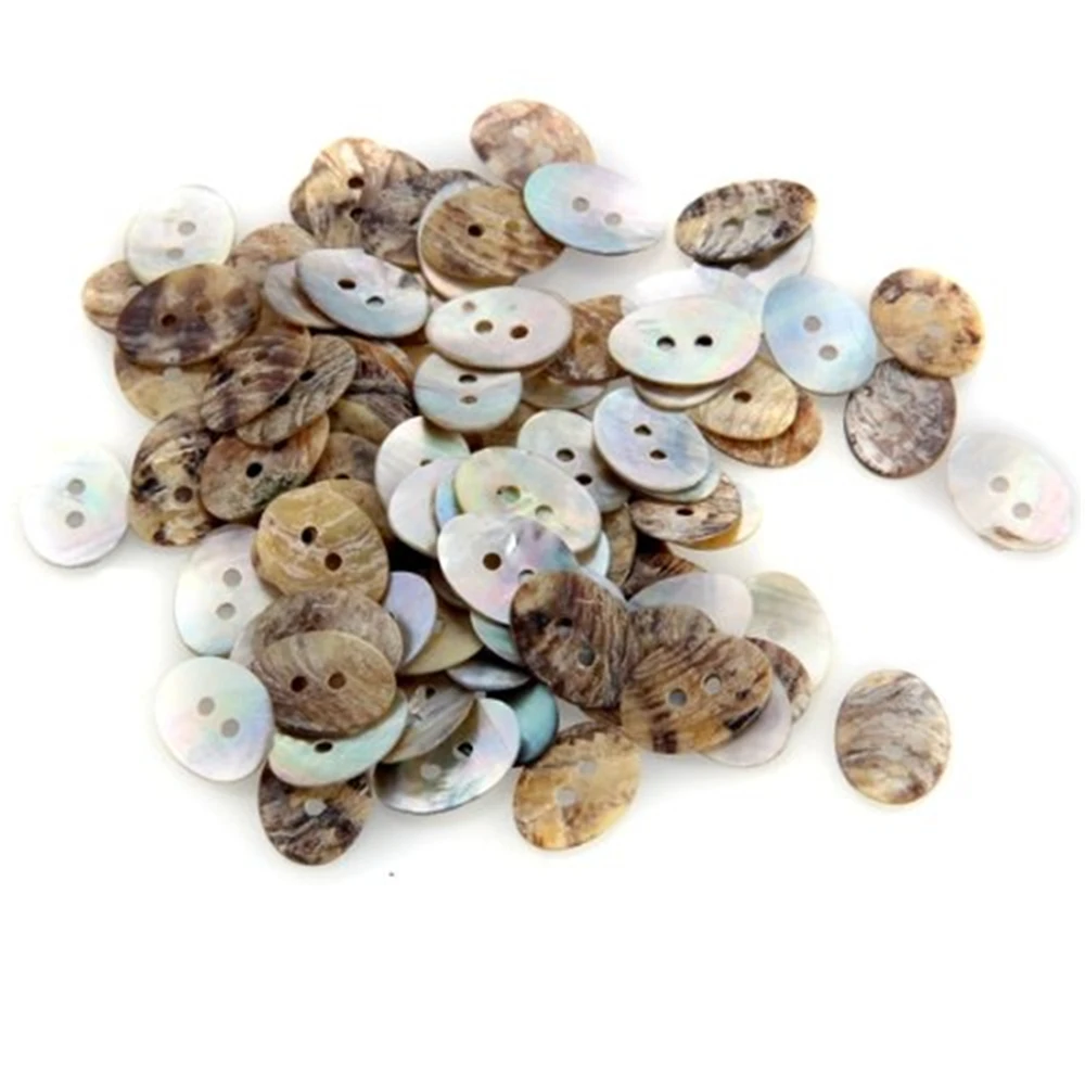 

100 Oval Mother of Pearl Shell Sewing Buttons 18x13mm HOT