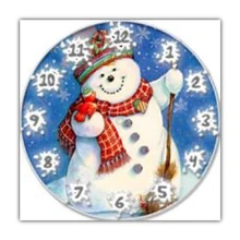DIY 5D Relógio de Parede Ponto Cruz Diamante Bordado Boneco de neve de Natal Pingente Mosaico decoração da Casa de artesanato D(China)