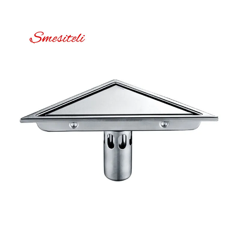 Goede Nieuw Verborgen Soort Driehoek Tegel Insert Floor Afval Roosters Douche Afvoer SUS304 Rvs Afvoerputje Badkamer Accessoires