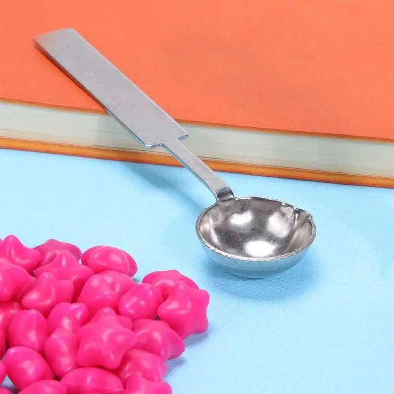 

1PC Simple Stainless Steel Paint Wax Spoon Retro Letter Vintage DIY Sealing Stamp Wax DIY Decorative Letter Wooden Stamps