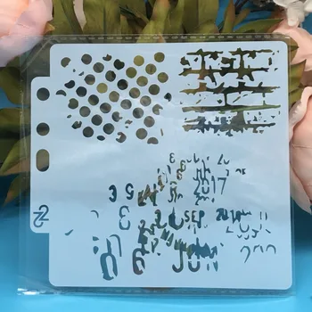 

5.1inch New Dot Brick Number DIY Layering Stencils Wall Painting Scrapbook Coloring Embossing Album Decorative Card Template