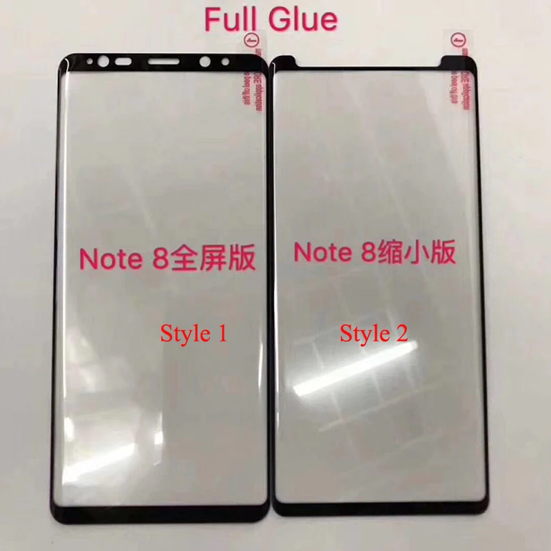 

5D Curved Full Glue Adhesive Tempered Glass for Samsung Note 8 Completely glued Glass Film for Galaxy Note 9 Screen Protector