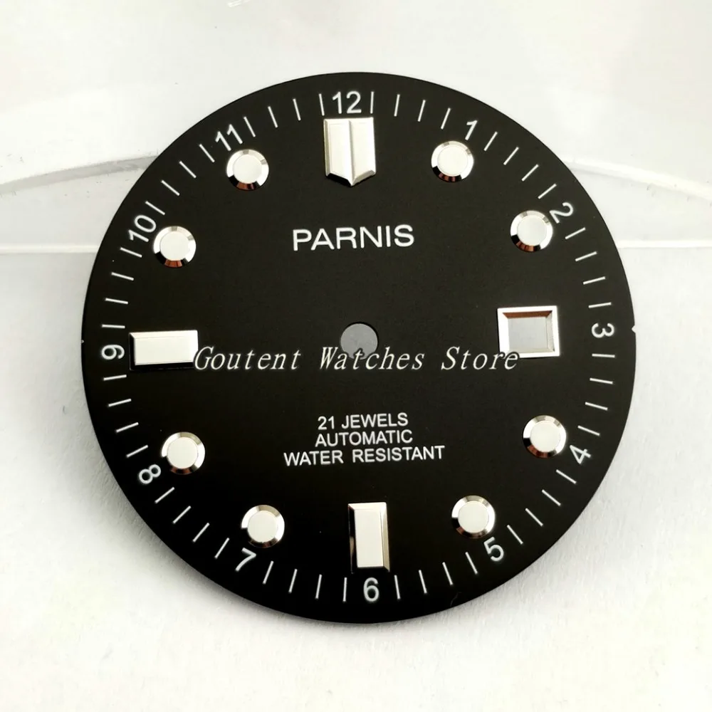 

33mm Parnis Green Luminous Black Watch Dial Kit Miyota 8205/8215 Movement Wristwatch Faces