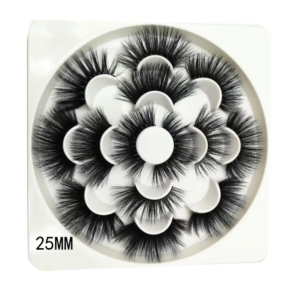 

7 pairs in one box 100% Handmade Cosmetic Durable Real Mink Fur 25mm 3d Mink Eyelashes Soft And Fashion