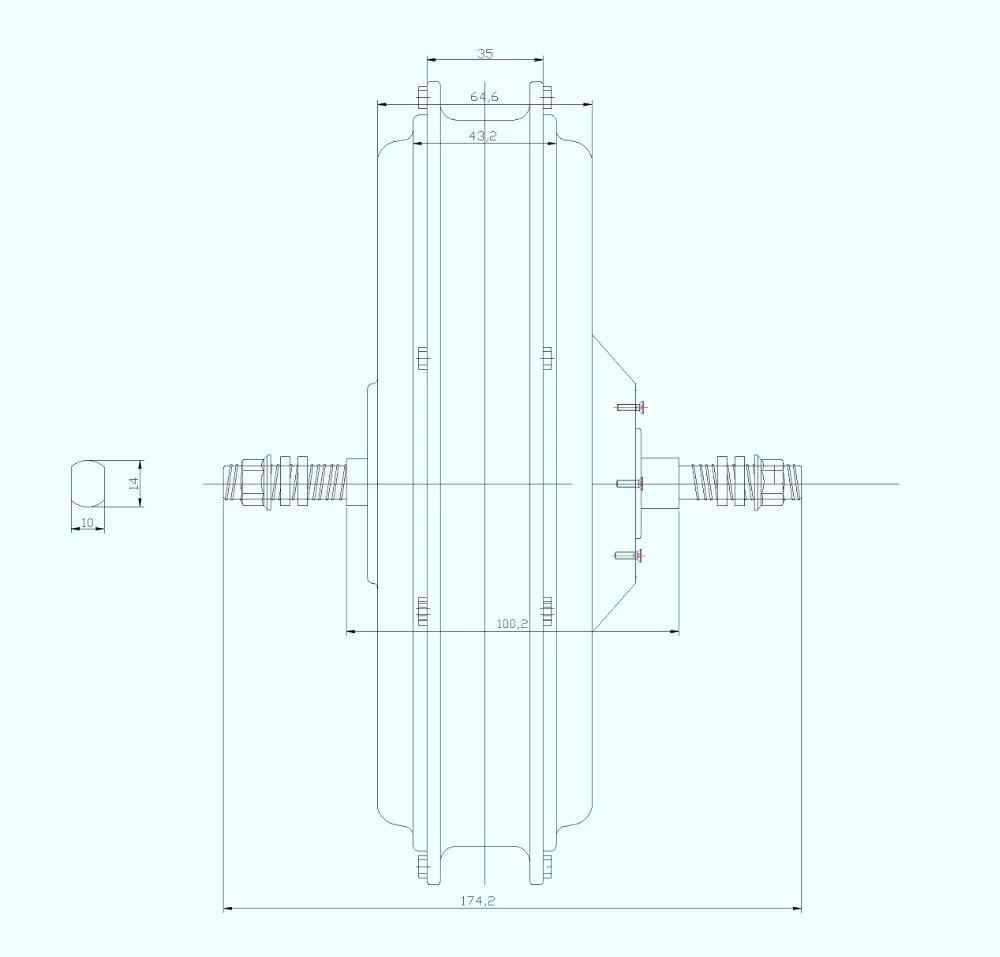 500W,750W,1000W Front Motor Drawing-1