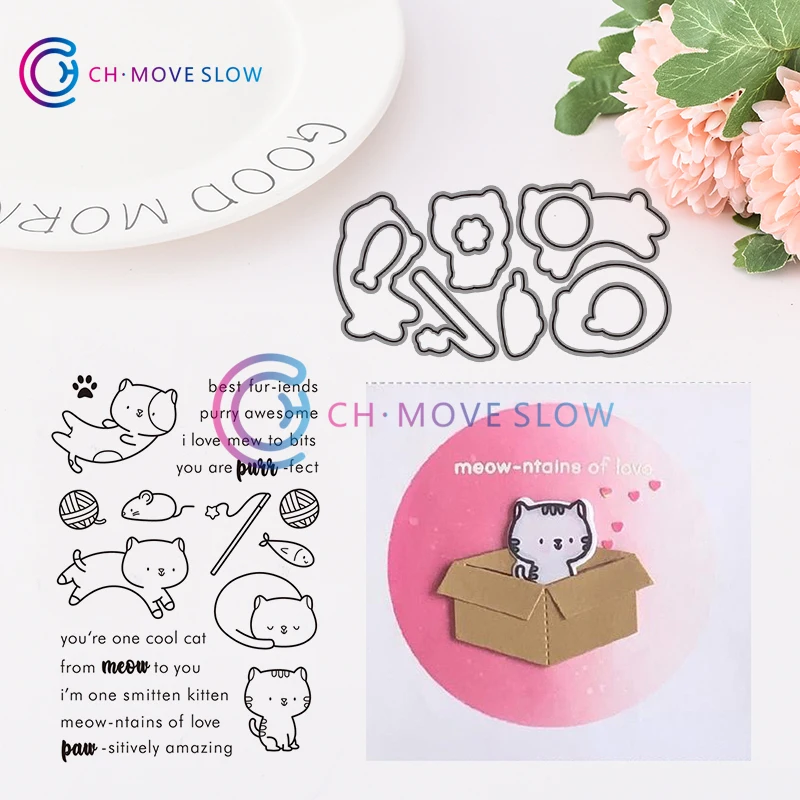 

CH Cats and toys Metal Cutting Dies and stamps DIY Scrapbooking Card Stencil Paper Cards Album Decoration Paper Cards Decoration