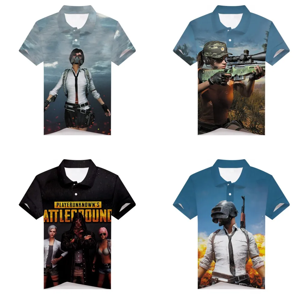 

Game PUBG Men's Polo Shirt PlayerUnknown's Battlegrounds 3D Print Teenager golf shirt Short Sleeve tennis shirt Summer Tops Tee