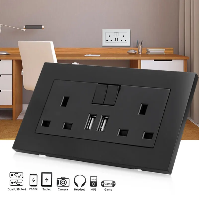 

Home with Switch Dual Power Charger for Outlet Slim Plate POWER POINT GPO for Switch Socket Dual USB Charger Electrical Charger