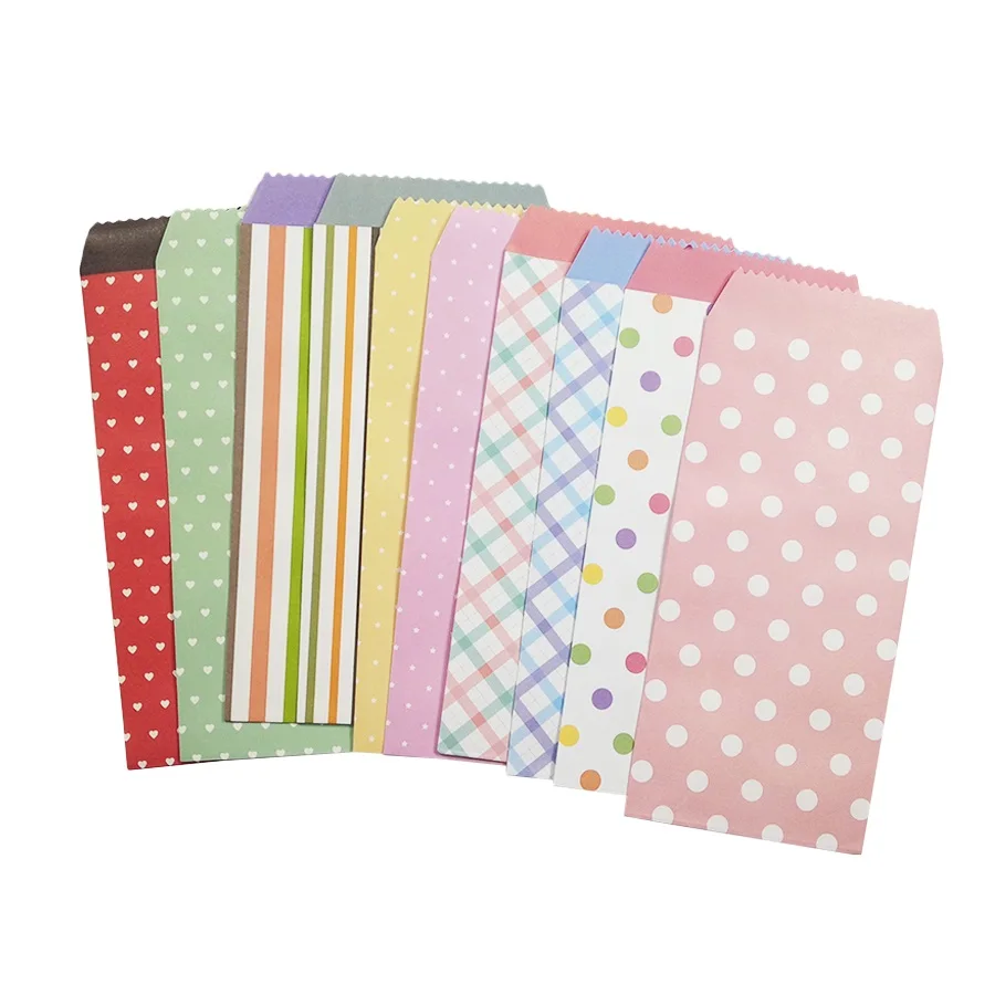 10Pcs/lot 195x85mm Cute Dots Striped Fresh Paper Envelope Creative DIY Tool Greeting Card Cover Scrapbooking Gift | Канцтовары для