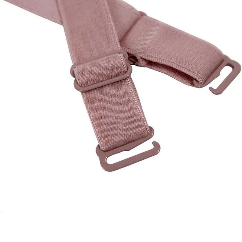 

1 Pair 1.5CM Candy Color Double-Shoulder Adjustable Shoulder Strap Pectoral Girdle Elastic Bra Straps BMF88
