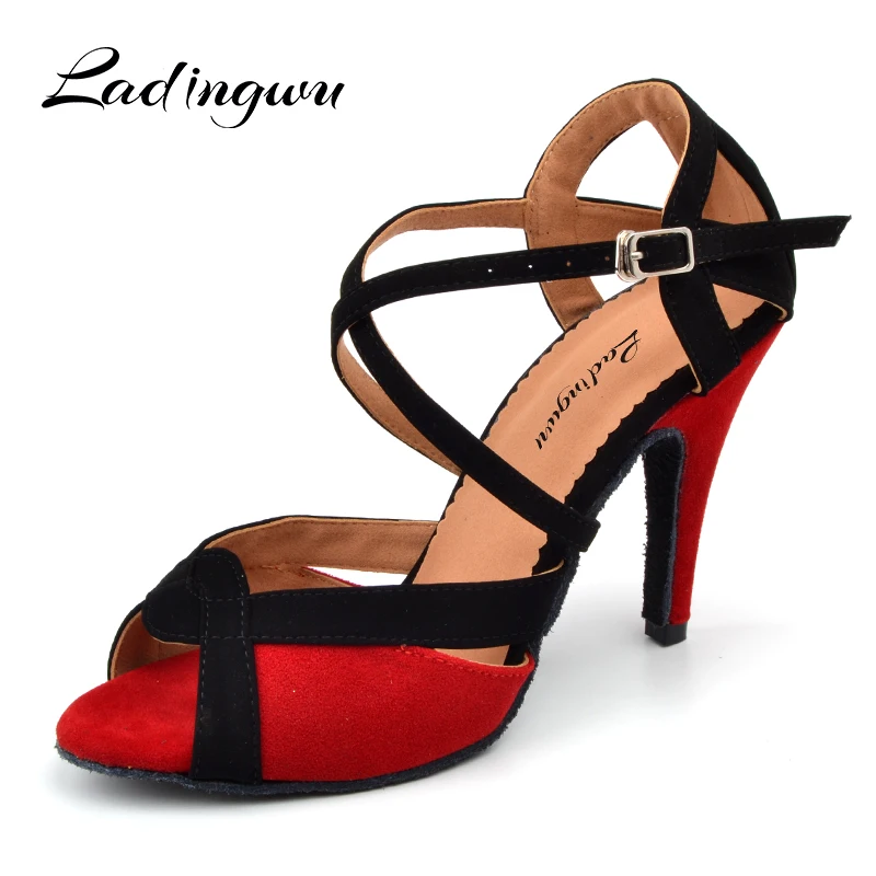 Kopen Ladingwu Vrouwen Latin Dans Schoenen Flanel Salsa Vrouwen Stijldansen Schoenen Voor Meisjes Blauw Rood Zachte Bodem Indoor Schoenen tango