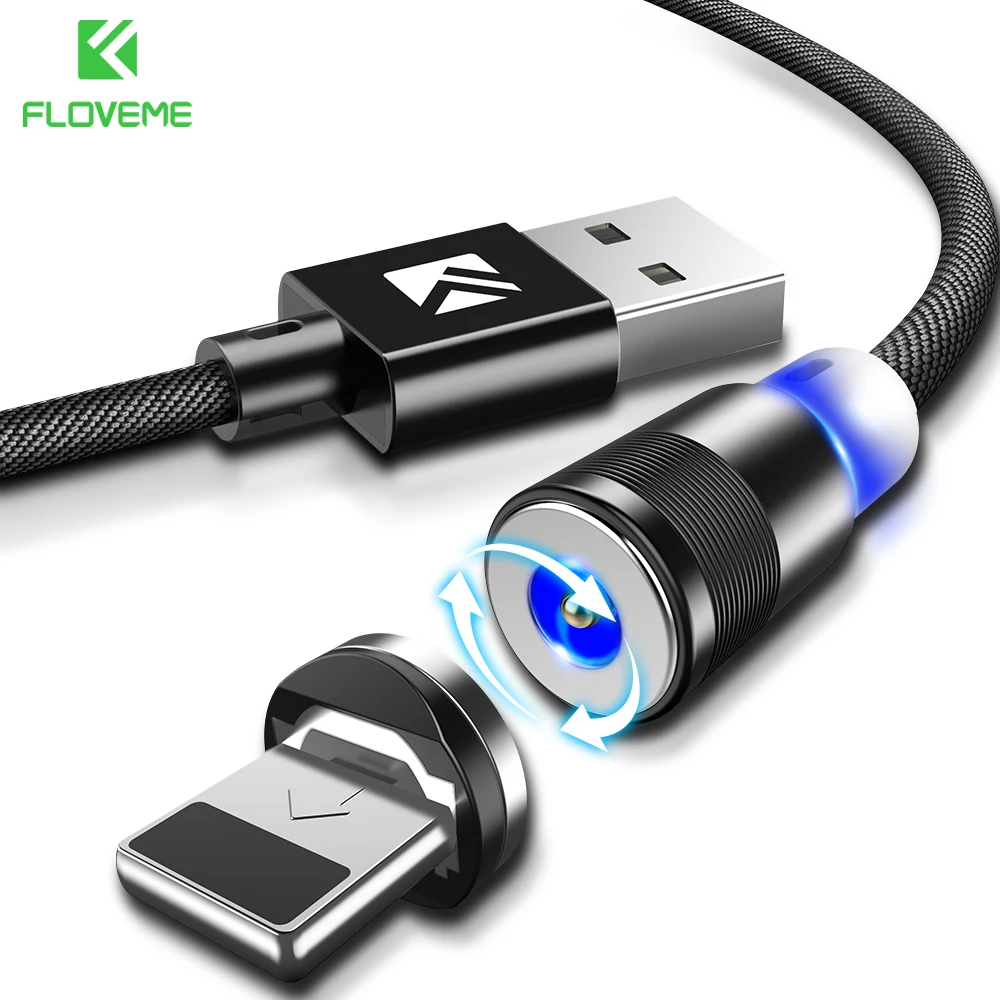 FLOVEME светодиодный Магнит USB кабель для iPhone 6 6s 7 плюс Быстрая зарядка Кабо iPad X 8 5 SE