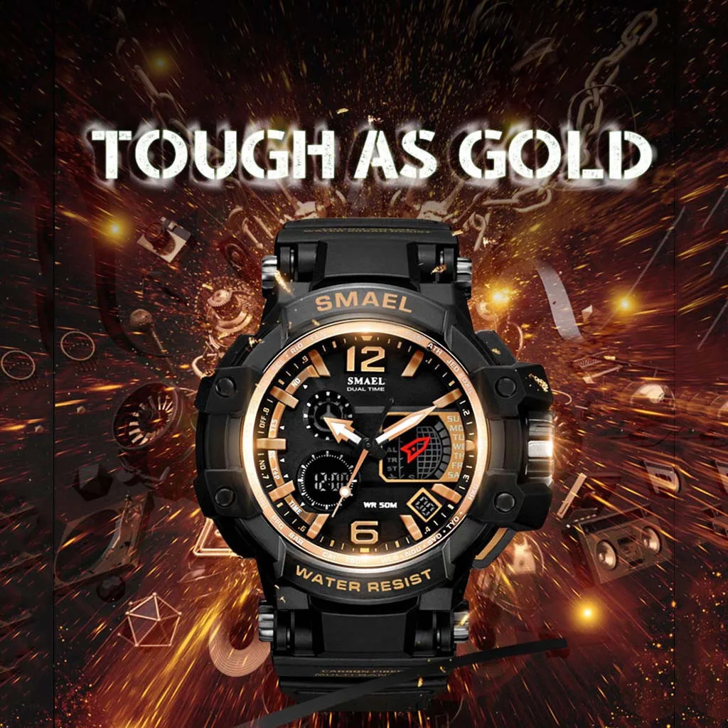 

Luxury Dual Display Digital Quartz Watches Men Fashion Outdoor Waterproof Multi-Function Relogio Masculino Saat Electronic Watch