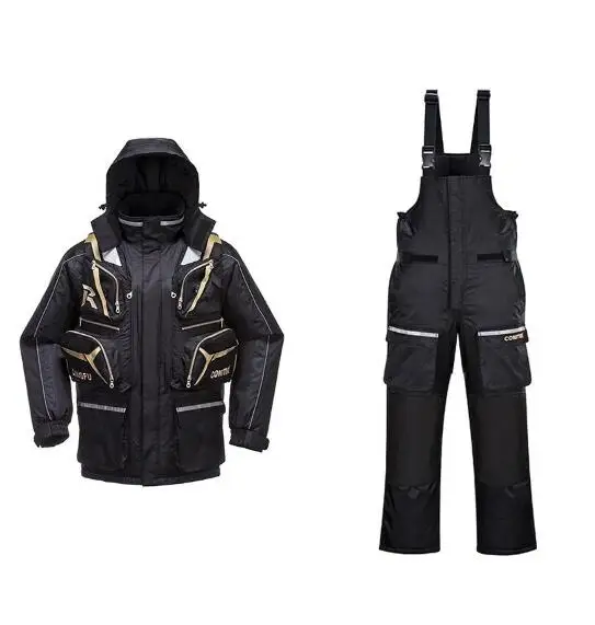 Cheap 2016 new Mens winter flying sea fishing clothing suit black floating life saving windproof waterproof removable fishing clothes
