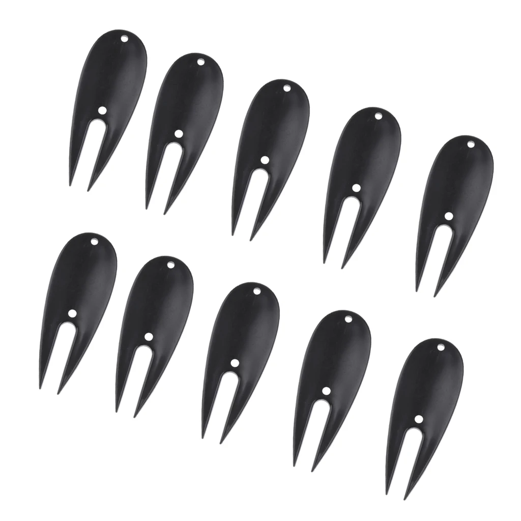 10 Pieces Divot Repair Tool Golf Gift Tools for Repairing Greens Witchblade Pitch Groove Cleaner Golf Pitchfork  Accessories