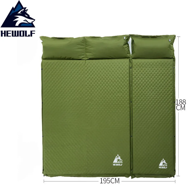 HEWOLF 2+ 1 сплайсированные уличные толстые 5 см автоматические надувные подушечки для уличной палатки походные коврики кровать матрас 2 цвета