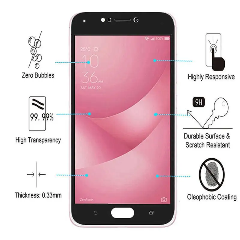 Закаленное стекло Asus Zenfone 4 Max ZC520KL защита для экрана X00HD защитная пленка ZC ZC520 520