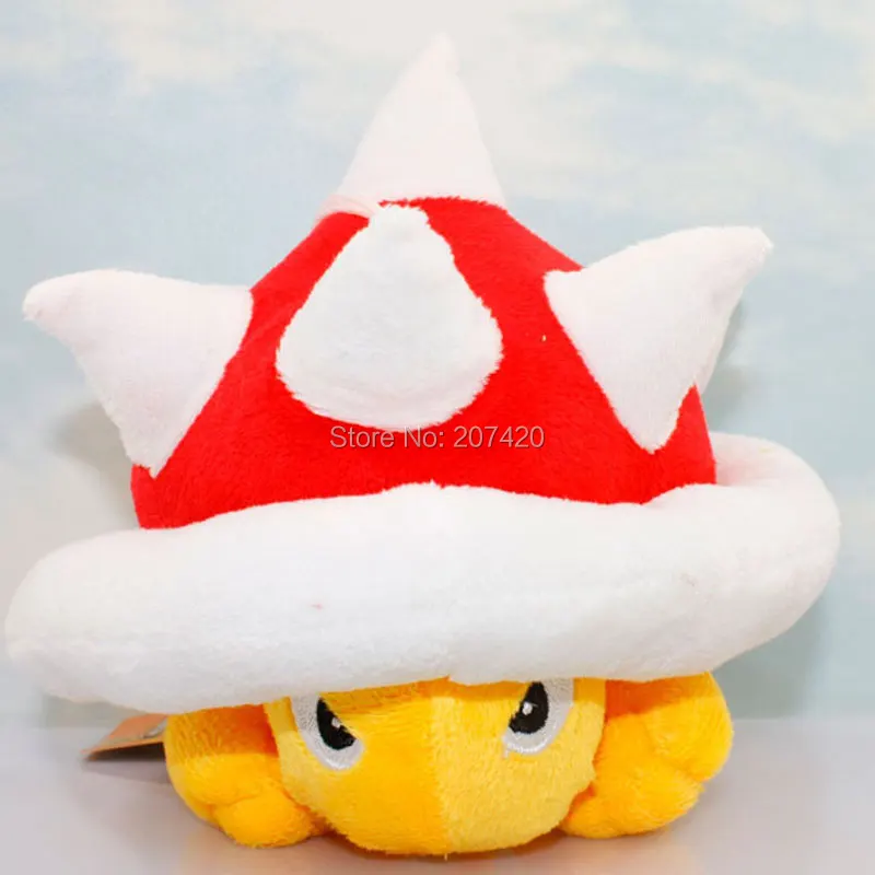 

12cm Anime Super Mario Bros Sanei Spiny Shell Koopa Plush Figure Soft Stuffed Plush Toy