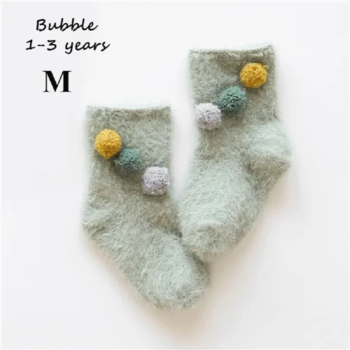 Лидер продаж, милые модные детские носки с героями мультфильмов, 1 пара, Осень-зима мягкая детская теплая Коралловая флисовая одежда для новорожденных, детские носки - Цвет: bubble-M