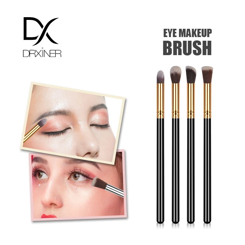 

Drxiner Makeup Brushes 4PCS Eyeshadow Brush Blending Eyebrow Make Up Brushes Synthetic Bristles Beauty Cosmetics Brush Set