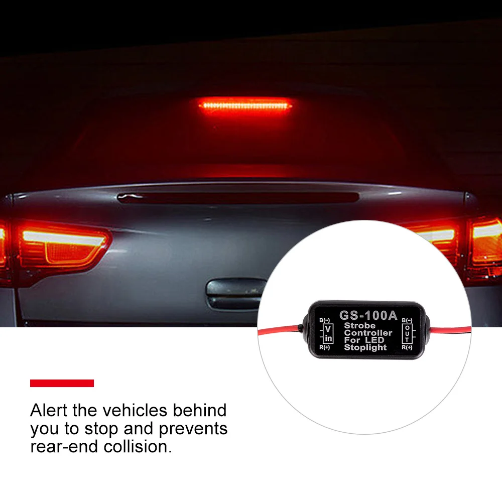 

GS-100A Flash Strobe Controller Flasher Module for Car LED Brake Stop Light Lamp 12V