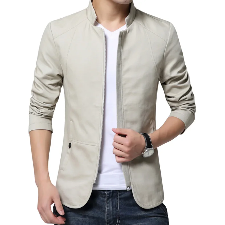 

4XL coat man 2018 brand men spring autumn casual Slim fit cottoon jacket and coats Mens stander collar jacket veste homme