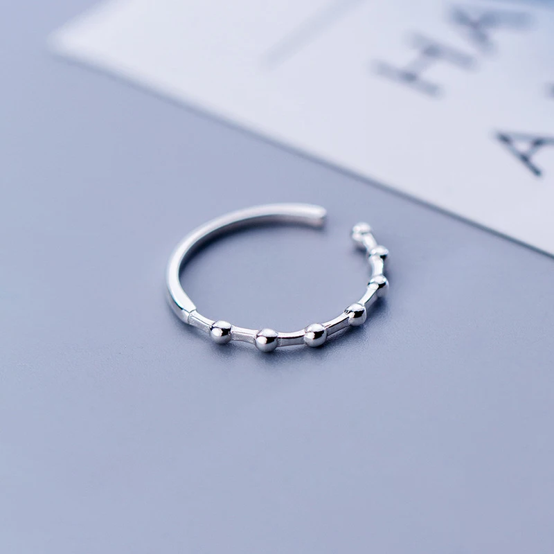 INZATT, настоящее 925 пробы, серебряное минималистичное кольцо с бусинами для привлекательных женщин, вечерние кольца в стиле панк, хорошее ювелирное изделие, аксессуары