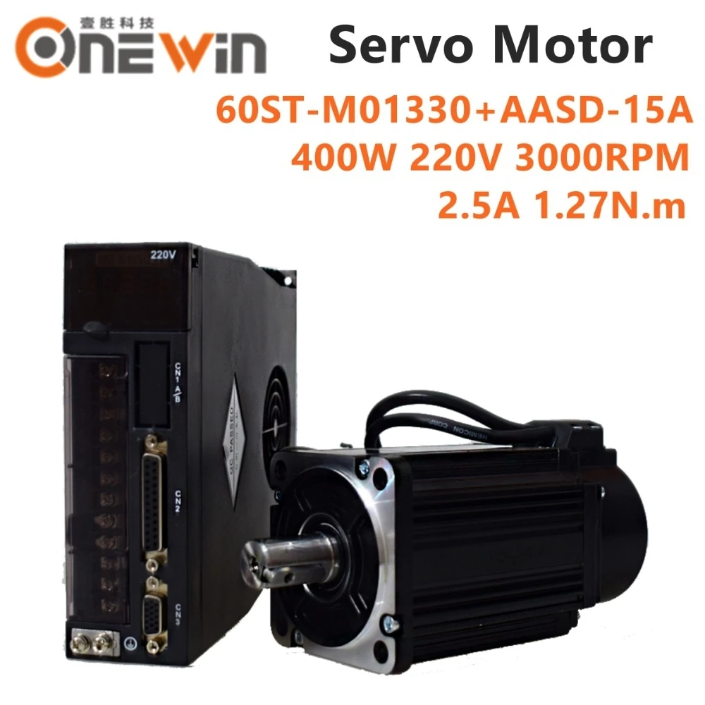 ONEWIN 400 Вт AC серво-двигатель в комплекте 60ST-M01330+ AASD-15A диаметр драйвера 60 мм 220 в 3000 Нм об/мин