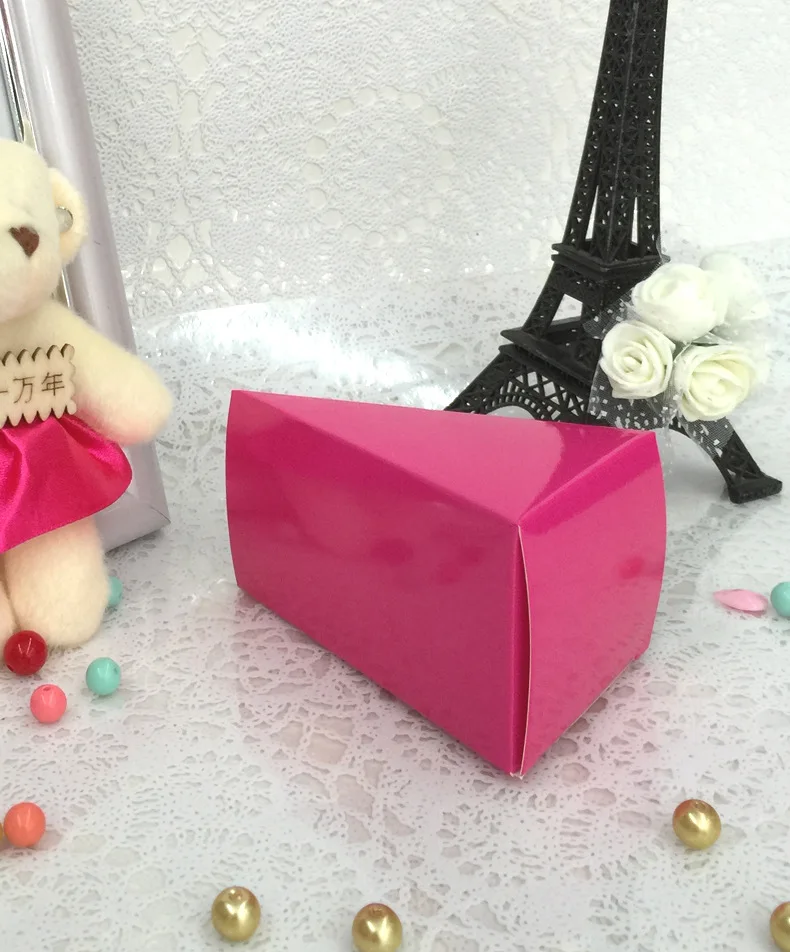 100 шт треугольная коробка для конфет на свадьбу, для дня рождения, для детского душа, шоколадные подарочные коробки, 6 цветов, 2 размера, вечерние подарочные коробки