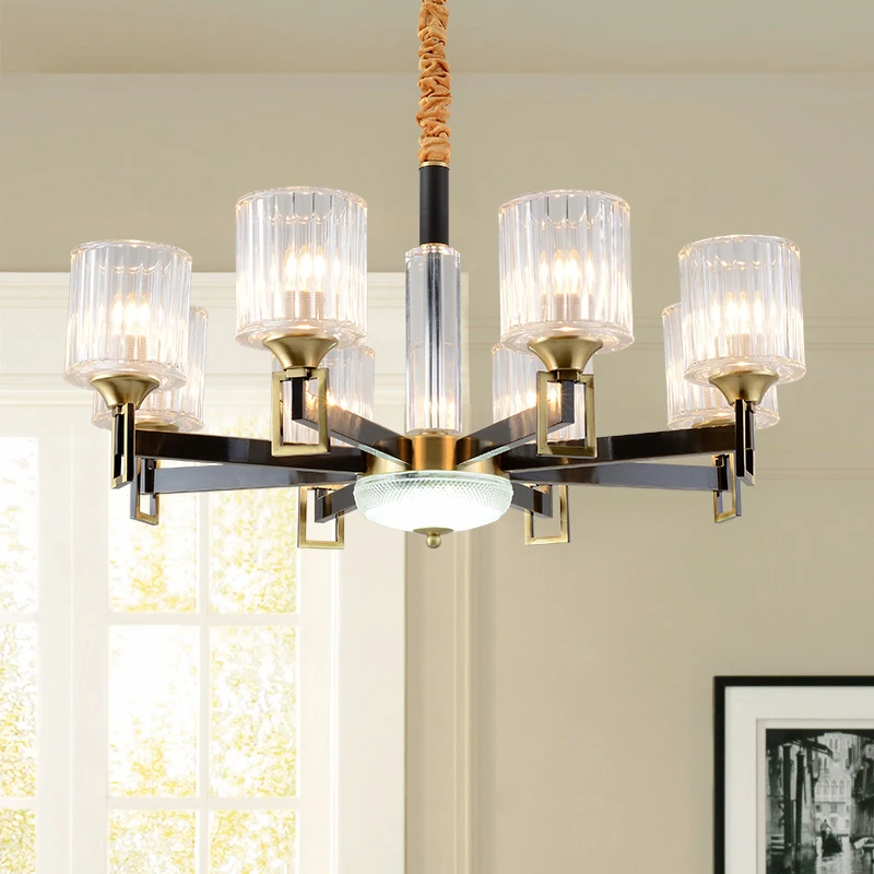 

LED living room crystal chandelier loft hanging lights Nordic suspension lighting Modern Copper fixtures bedroom suspended lamps