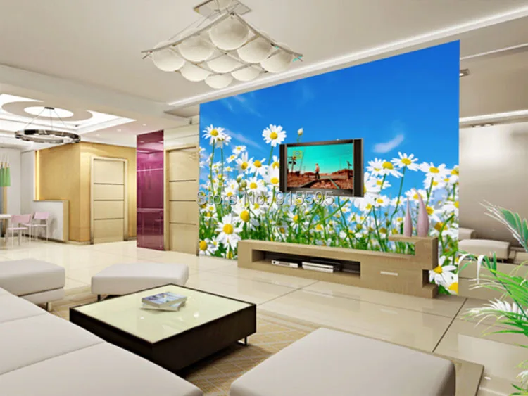 Пользовательские фото обои 3D Маргаритка спальня гостиная ТВ фон Настенные обои нетканые современные большие настенные картины цветы