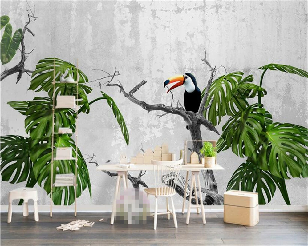 3d обои Beibehang для гостиной спальни настенная трехмерная зеленая ветка дерева