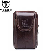 BULLCAPTAIN талии кожаный мешок телефон сигареты кошелек Fanny Pack Hip Bum Деньги поясная сумка Талия пакеты Для мужчин поясная сумка сумки горизонтальные