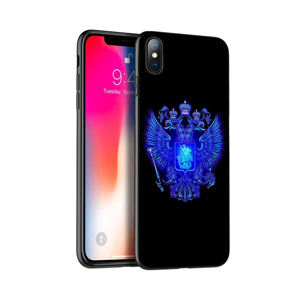 Черный чехол из ТПУ для iphone 5 5s SE 2020 6 6s 7 8 plus x 10 силиконовый XR XS 11 pro Max с российским
