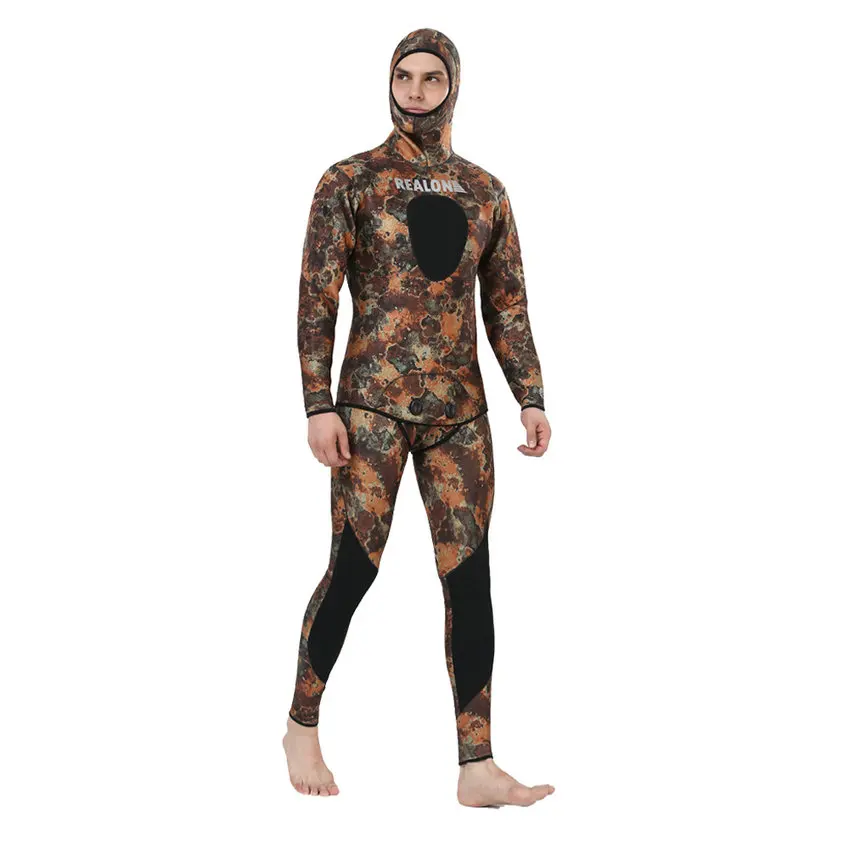 Top quality new 7mm CR neoprene diving suit camo spearfishing wetsuit (8)