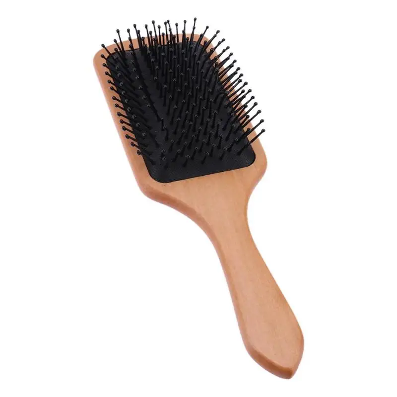 1 шт натурального дерева Антистатическая щетка для волос водителя головы двухсторонняя расчёстка для шерсти расческа здравоохранение