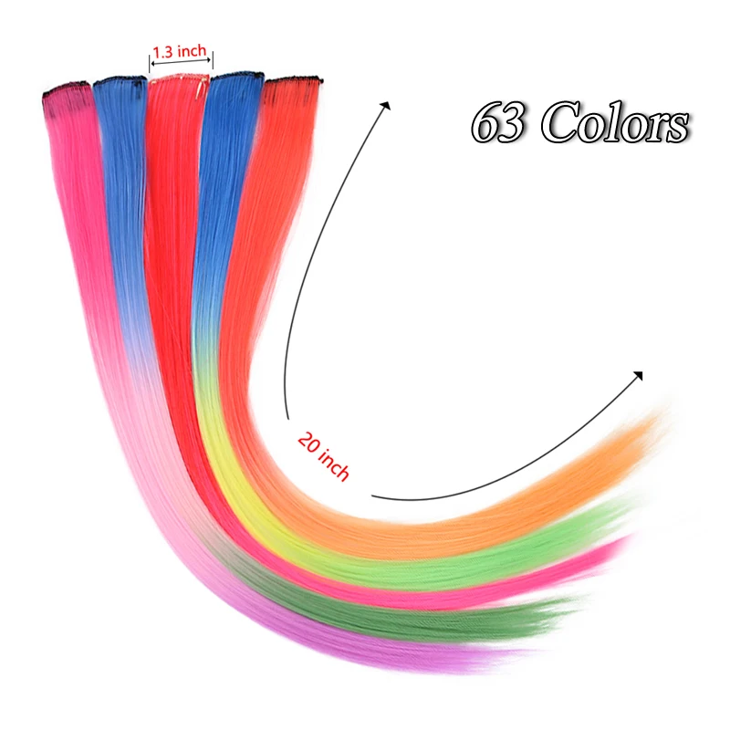 Long Straight Hairpiece Clip In Hair Extension Ombre 1 Clip One Piece 20'' Synthetic Clip-in Extensions Hair Pieces for Women