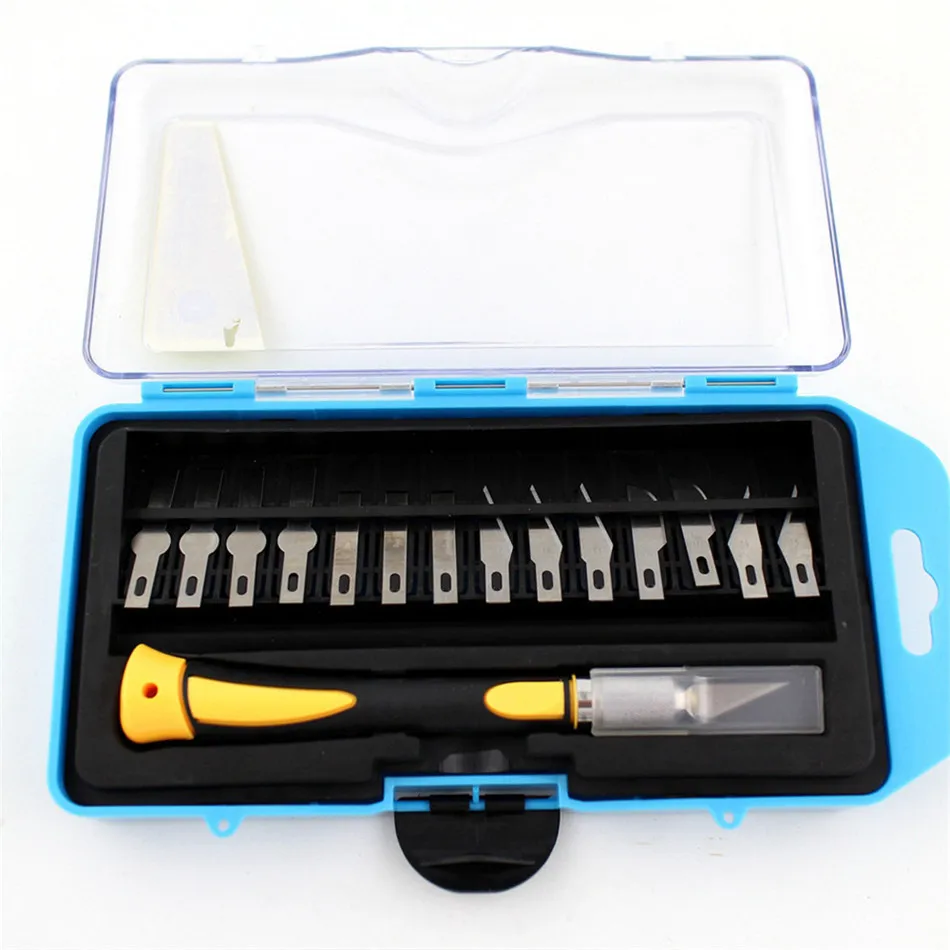 14pcs Blades/Set Gravers Wood Carving Knife Hobby DIY Engraving cutting Sculpture Scalpel PCB Circuit Board Repair
