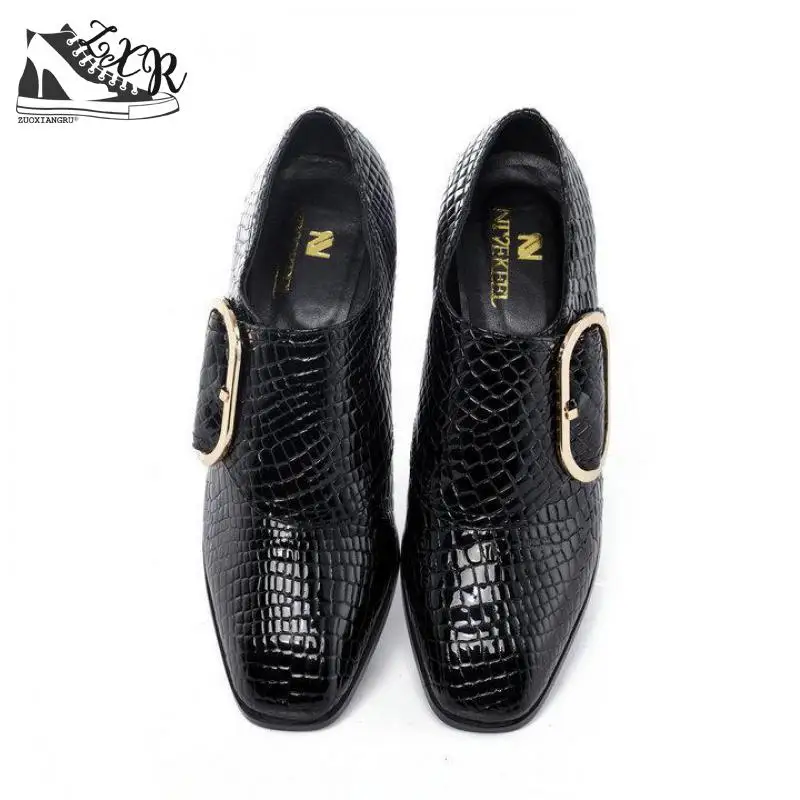 

Plus Size 34-40 Mid Heel Women Shoes Rome Shoes Zapatos Mujer Genuine Leather Thick Med Heel Casual Shoes Women Heels