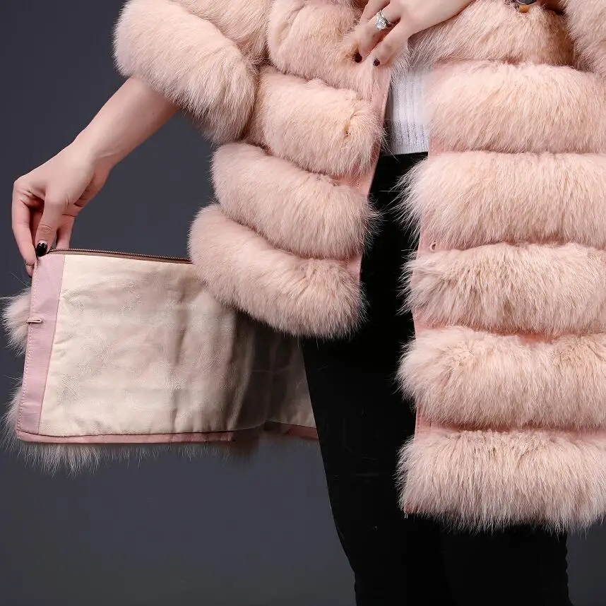 Женская зимняя куртка со съемным искусственным мехом|real fox fur|fox furreal fur coat |