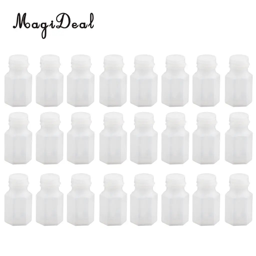 

MagiDeal 24pcs Hexagon Shape Empty Bubbles Blowing Bottles Wedding Favor Table Decor