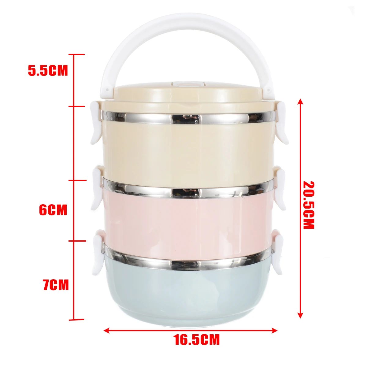 3 Tier Round Lunch Box Stainless Steel Bento Lunch Box Insulated Thermal Food Containers For Kitchen Picnic Supplies