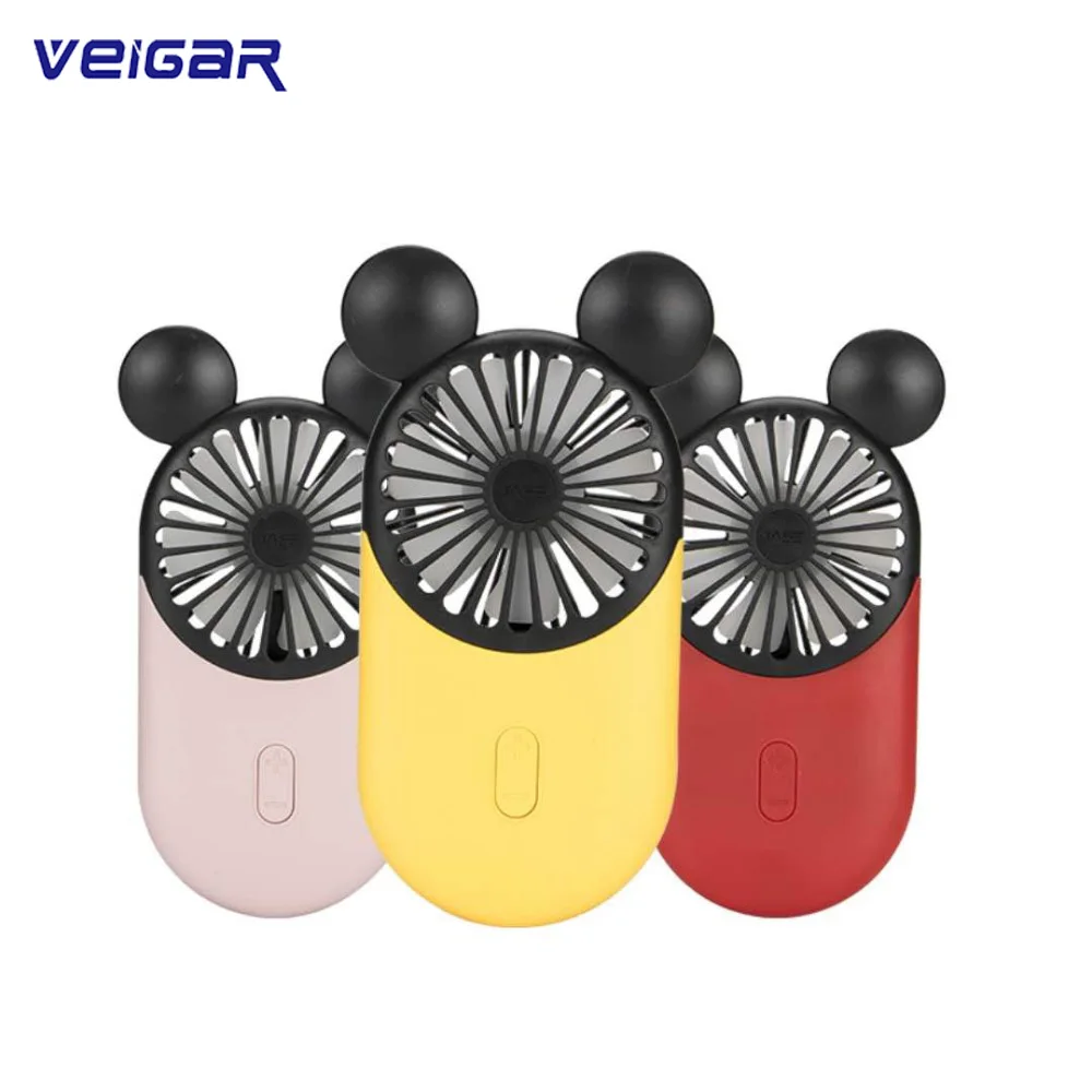 

2019 Disney Mickey Fans Handheld USB Fan Cooler Portable 3 Speed Adjustable Mini Fan Rechargeable Handy Mini Cute Cooling Fan
